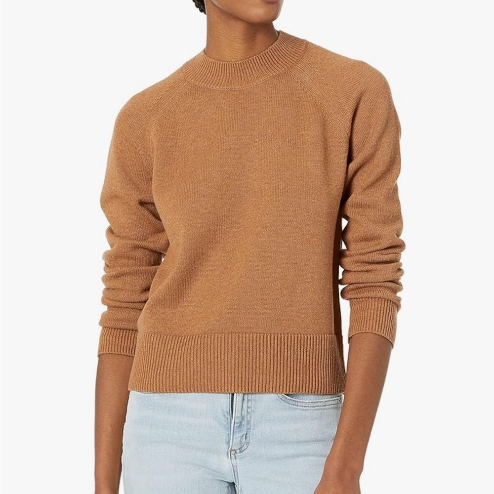 Daily Ritual Women's Brown Crew Neck Sweater